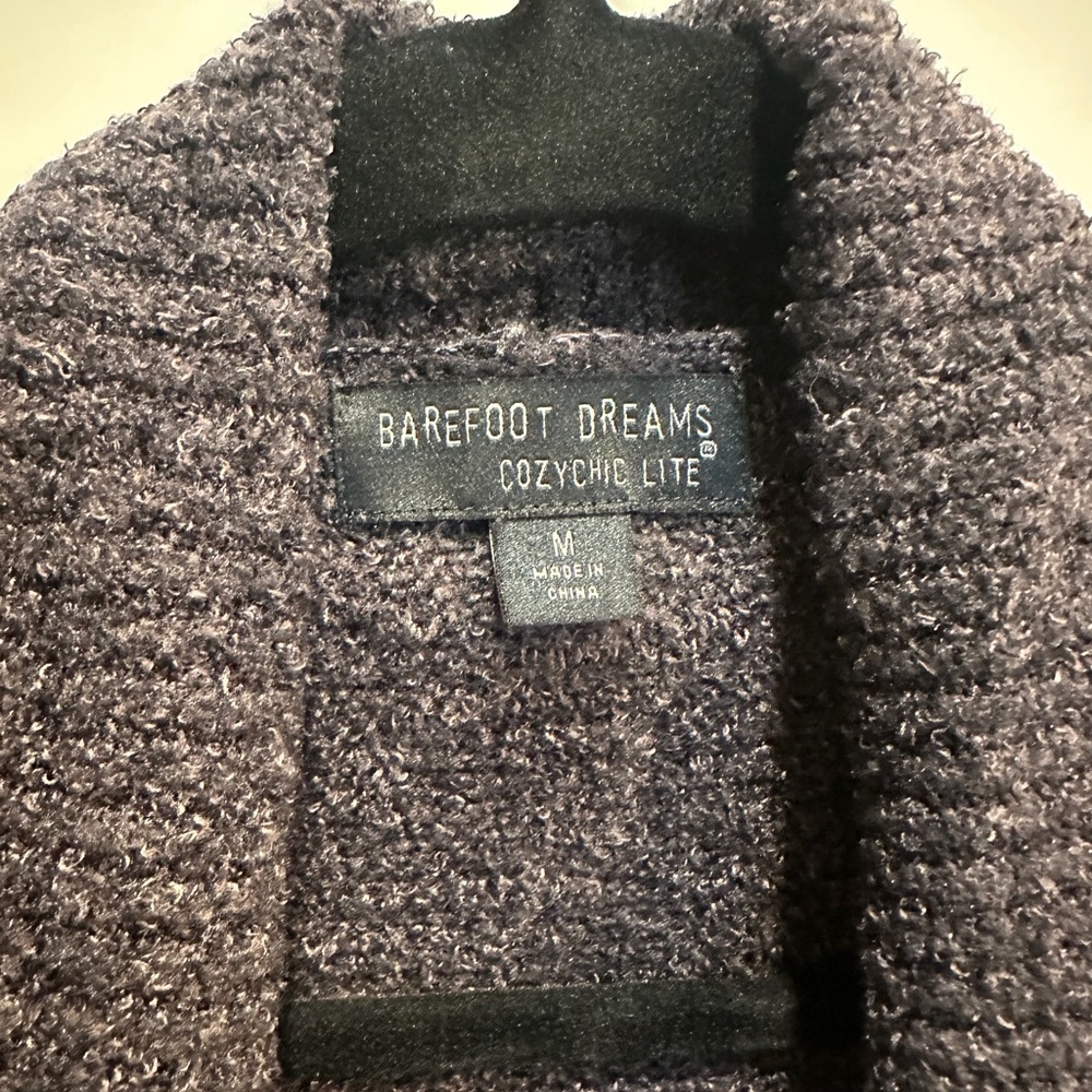 Dark Grey Barefoot Dreams CozyChic Lite Cardigan, Size M - Picture 3 of 3